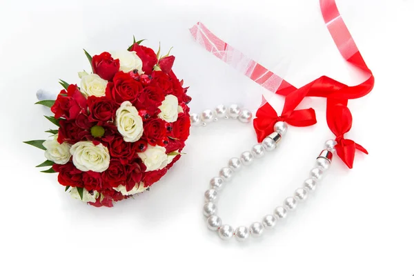 Весільний букет з трояндами — стокове фото