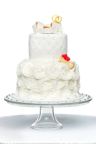 Cake with bone for dog wedding — Stock Photo, Image