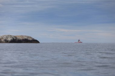 Norveç Fiyordu ve tekne görüntüleme
