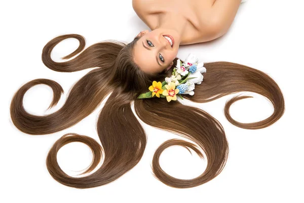 Ragazza con i capelli lunghi — Foto Stock