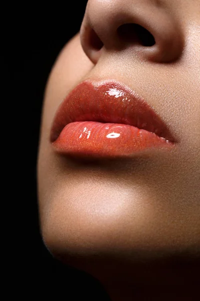 Beautiful woman lips closeup — Stock Photo, Image