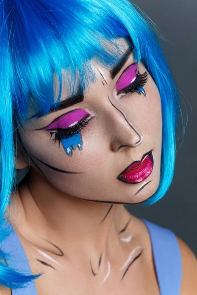 Belle fille avec pop art maquillage — Photo