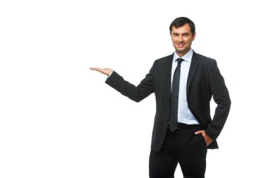 Takım elbiseli yakışıklı işadamı