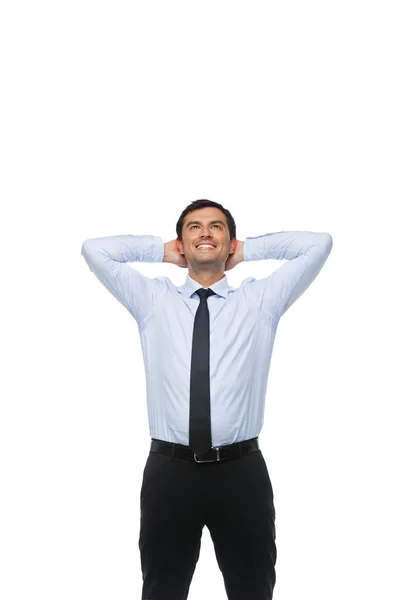 Bonito homem de negócios em camisa azul — Fotografia de Stock