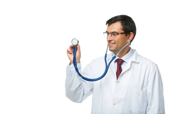 Orvos fehér köntöst sztetoszkóp — Stock Fotó