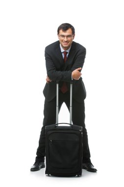 Beyaz zemin üzerinde izole iş adamı