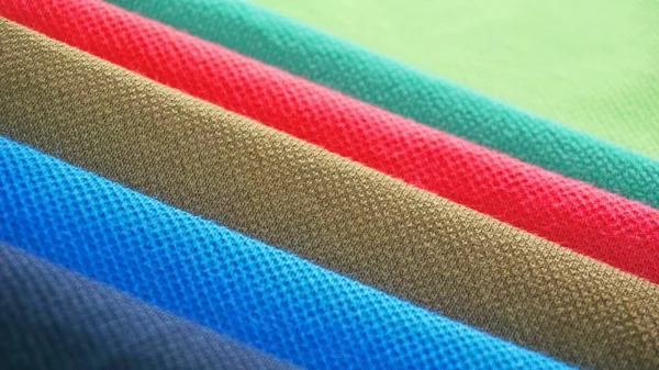 Makro Dari Berbagai Warna Bahan Tekstil Yang Akan Digunakan Dalam — Stok Foto