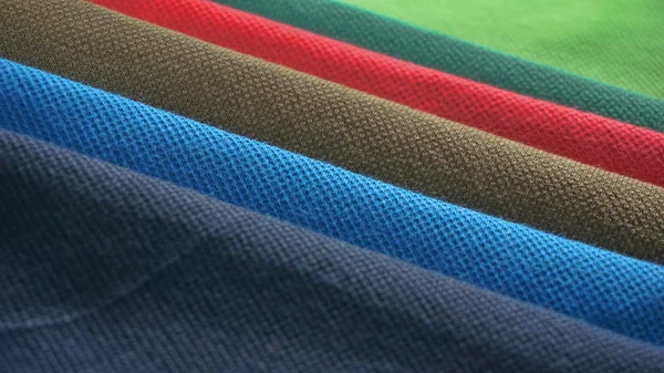Makro Dari Berbagai Warna Bahan Tekstil Yang Akan Digunakan Dalam — Stok Foto