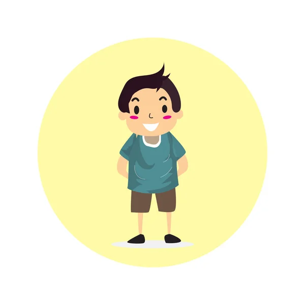 Boy Character Design Flat — Stock Vector