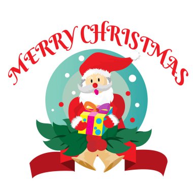 Noel Baba neşeli Noel koleksiyon Logo simge vektör çizimler