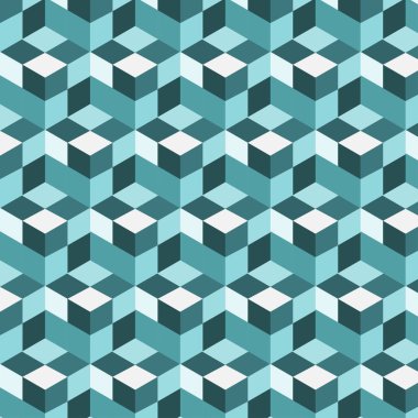 sorunsuz, soyut küp desen. Renkli tasarımı, geometrik 3d duvar kağıdı, küp Model arka plan vektör.