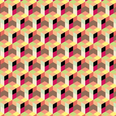 sorunsuz, soyut küp desen. Renkli tasarımı, geometrik 3d duvar kağıdı, küp Model arka plan vektör.