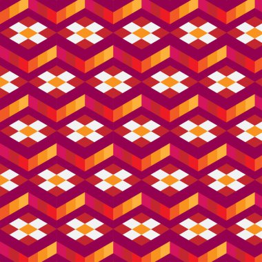 sorunsuz, soyut küp desen. Renkli tasarımı, geometrik 3d duvar kağıdı, küp Model arka plan vektör.