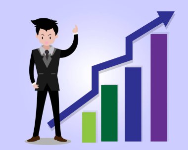 Vektör çizim arka plan iş adamı characters.business kavramı büyüme, çaba ve ötesinde, bu serin olacak. Karikatür tarzı.