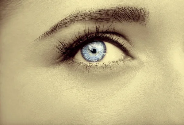 Beautiful insightful look woman's eyes. Vintage style — Stock Photo, Image