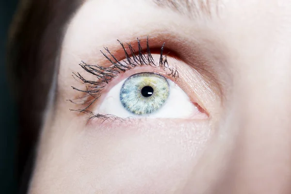 Mooie inzichtelijke look blauw vrouw ogen — Stockfoto