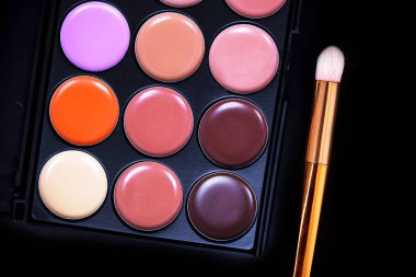 Palet kapatıcı ve düzelticiler. Kalıcı makyaj Bankası. 