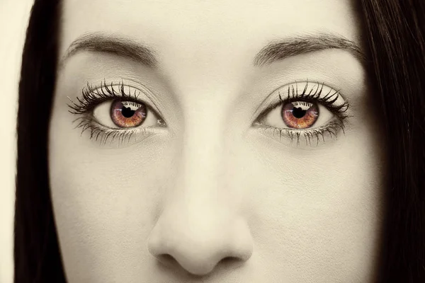 Güzel anlayışlı bakışlar Kahverengi kadın gözleri — Stok fotoğraf