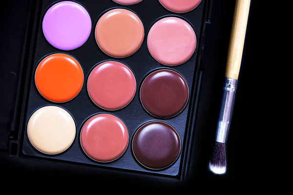 Palette concealer and correctors. Make-up base. — Stock Photo, Image