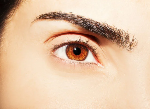 Krásný pronikavý pohled ženského oka. Zavřít snímek — Stock fotografie