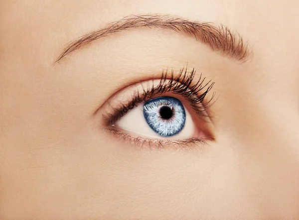 Een mooie inzichtelijke blik bruine vrouw oog — Stockfoto