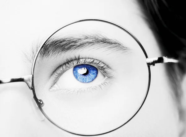 Portrait of a boy wearing eyeglasses blue eye Royalty Free Stock Photos
