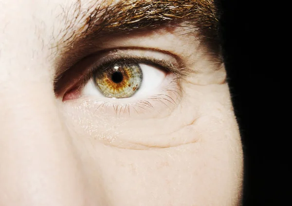 Image of man's beautiful insightful look eye close up. — Stock Photo, Image