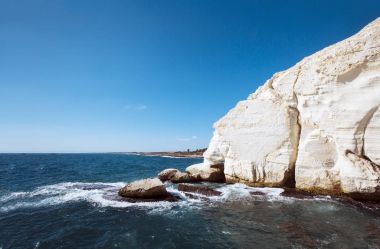 Rosh hanikra cliff İsrail-Lübnan sınırında