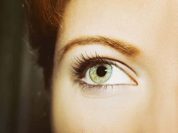 Egy gyönyörű, éleslátó nő szeme.. — Stock Fotó