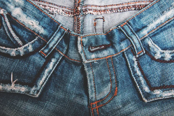 Denim jeans bakgrund med söm jeans mode design. — Stockfoto