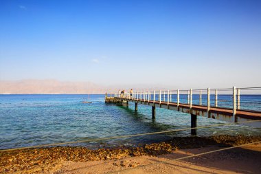 Eilat, İsrail - 8 Ekim 2017: Kızıldeniz Körfez Eilat İsrail'in Coast
