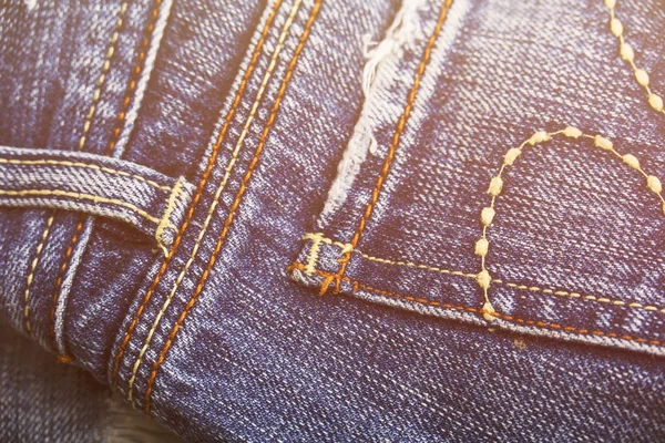 Jeans Denim fundo com costura de jeans design de moda . — Fotografia de Stock