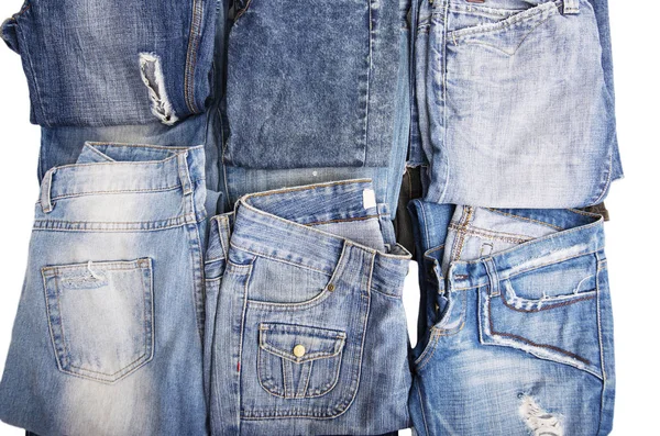 Denim jeans achtergrond met naad jeans mode ontwerp. — Stockfoto