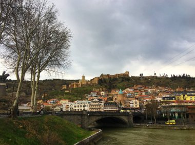Tiflis, Gürcistan - 11 Mart 2016: Tiflis görünümü kasaba, Georgia