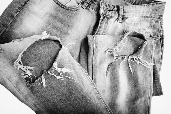 Denim jeans achtergrond met naad jeans mode ontwerp. — Stockfoto