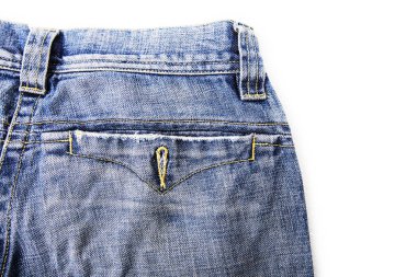Denim kot arka plan kot pantolon dikiş ile moda tasarım. 