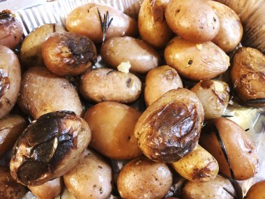  Bütün fırında patates gibi güzel gıda arka plan