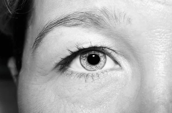 Krásný pronikavý pohled ženského oka. — Stock fotografie