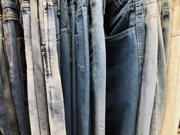 Jeans Denim fundo com costura de jeans design de moda . — Fotografia de Stock