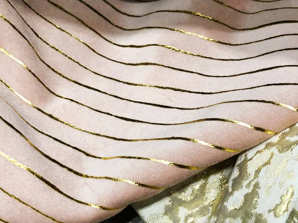 Vista dall'alto della superficie tessile di stoffa. Tessuto lavorato a maglia da primo piano . — Foto Stock