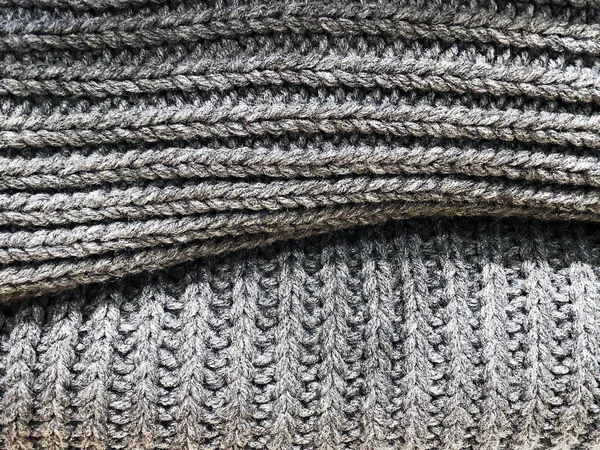 Ansicht der textilen Oberfläche von oben. Nahaufnahme der Textur von Strickwaren. — Stockfoto
