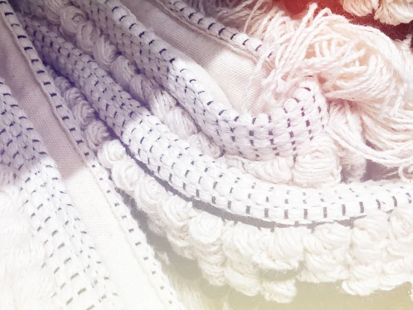 Textil textil felület felülnézet. Közeli kötött szövet szerkezete. — Stock Fotó