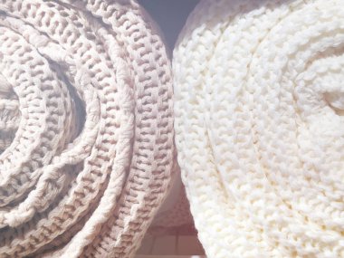 Üstten Görünüm kumaş Tekstil yüzey. Yakın çekim örme kumaş doku.