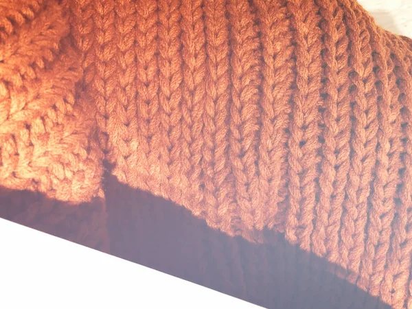 Vista dall'alto della superficie tessile di stoffa. Tessuto lavorato a maglia da primo piano . — Foto Stock