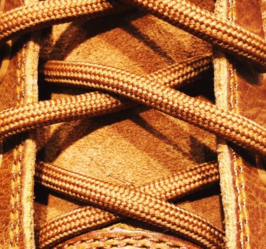 Makro süet çizme Ayakkabı ve ayakkabı bağcığı. Sonbahar ya da Kış Ayakkabı