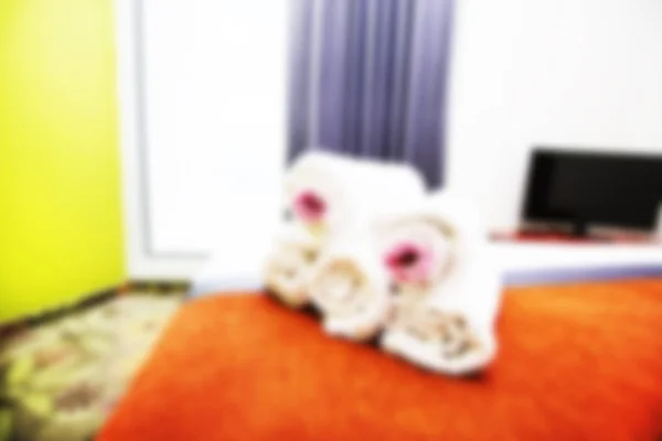 Abstrakcyjne rozmycie i rozmycie wnętrza sypialni na tle. — Zdjęcie stockowe