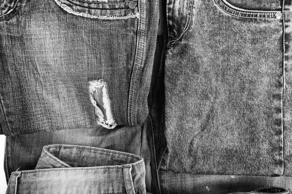 Denim jeans achtergrond met naad jeans mode ontwerp. — Stockfoto