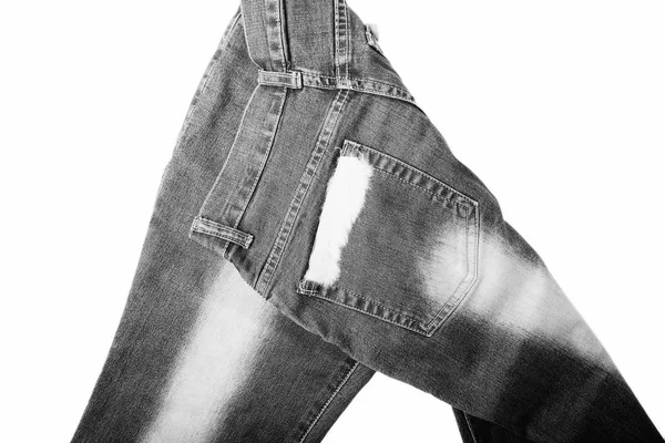 Denim jeans achtergrond met naad jeans mode ontwerp. — Stockfoto