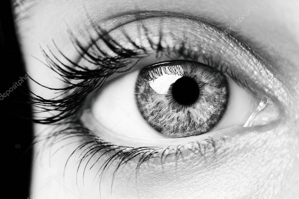 A beautiful insightful look woman's eye. Close up shot