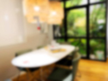 Bulanık arka plan. İç mobilya mağazası